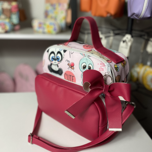 Pembe Deri detaylı Kız Beslenme Çantası